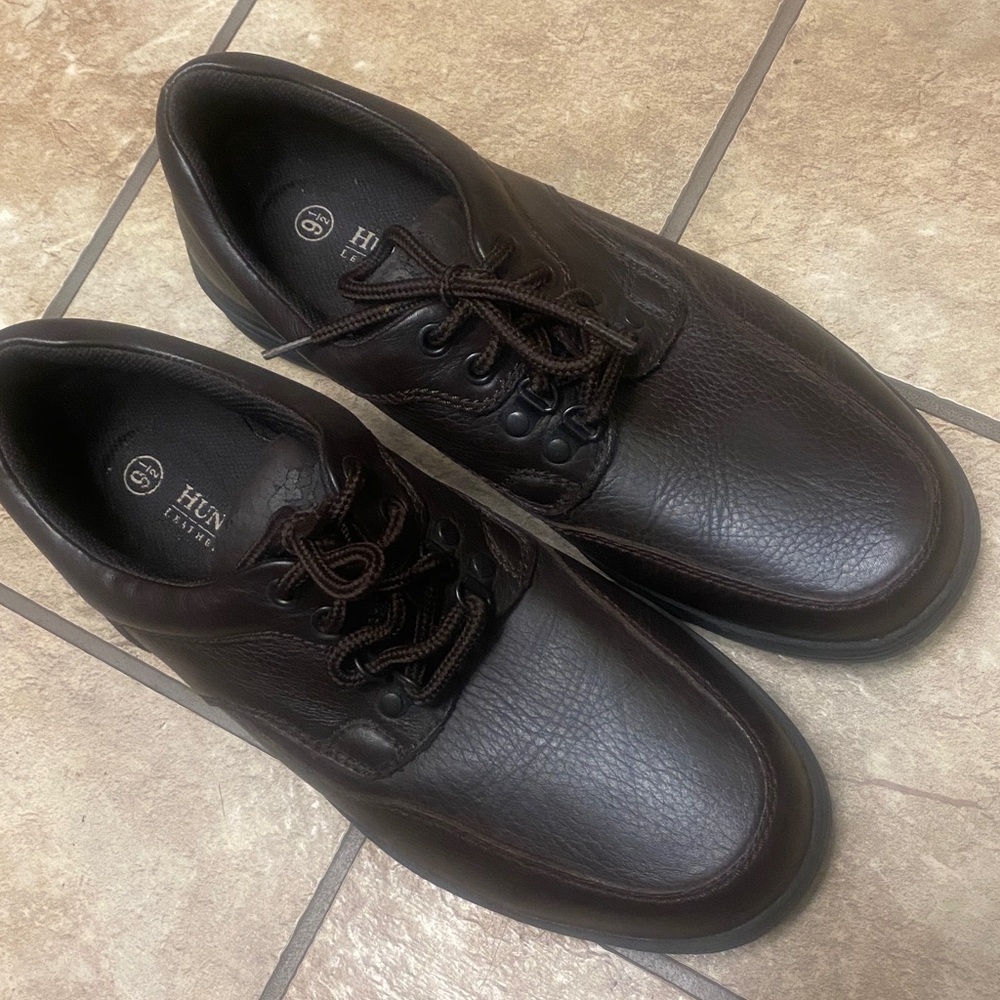 Hunter's Bay Brown Leather Size 9.5 Oxfords Career Wedding Guest Business